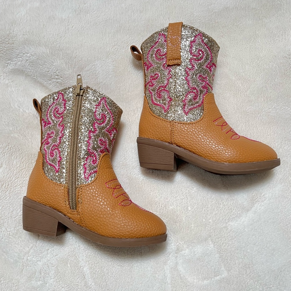 First Steps toddler glittery boots